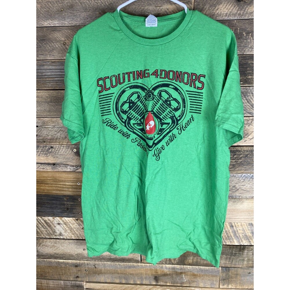 Scouting 4 Donors Unisex Size L Green Blood Donor T-Shirt